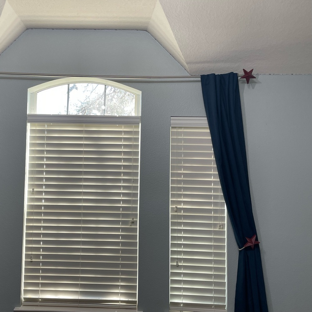 Pottery Barn Kids Red Star Curtain Holdback & Classic Brush Nickel Curtain Rod